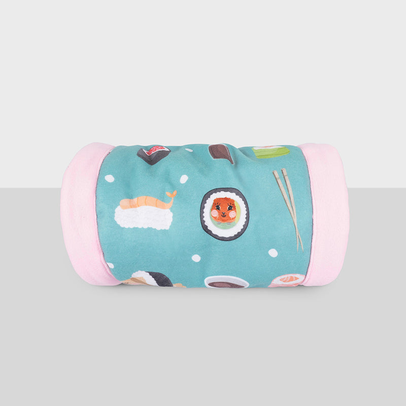 Kavee limited edition sushi design fleece tunnel on grey background