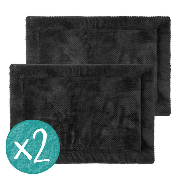 Set of 2 Fleece Liners | Bold Black | Plush Bedding