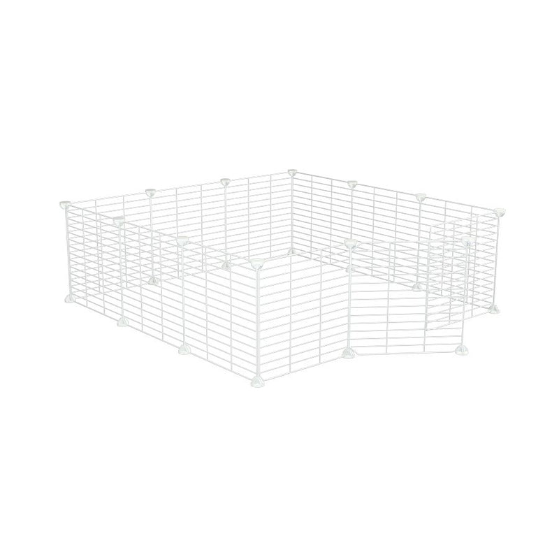 a 3x3 outdoor modular playpen with baby proof C and C white C and C grids for guinea pigs or Rabbits by brand kavee 