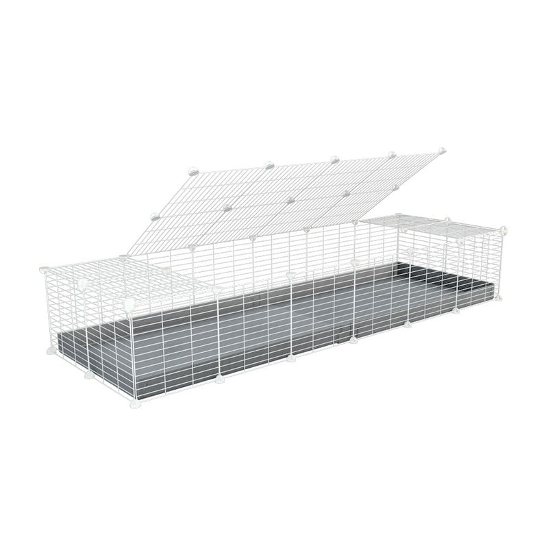 A 2x6 C and C cage for guinea pigs with grey coroplast a lid and small hole white C and C grids from brand kavee