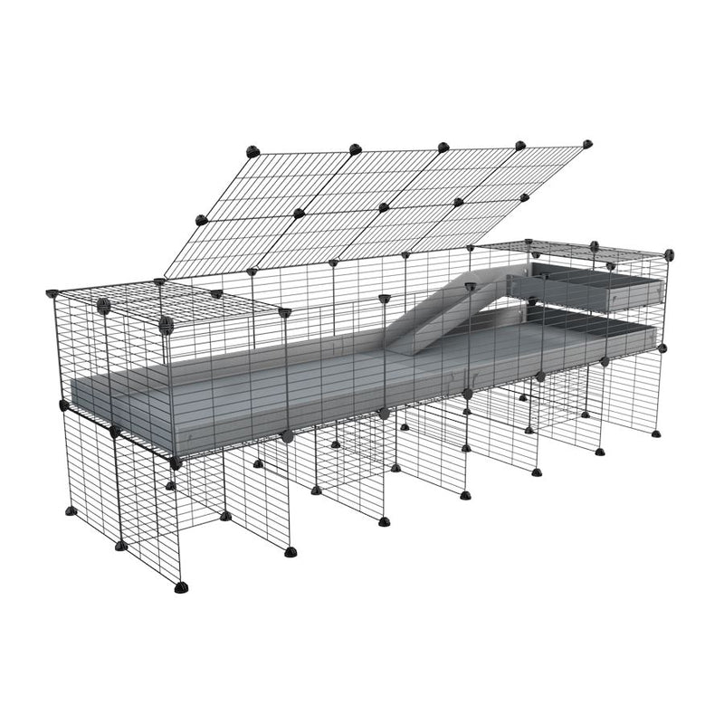 a 2x6 C and C guinea pig cage with stand loft ramp lid small size meshing safe grids grey correx sold in UK