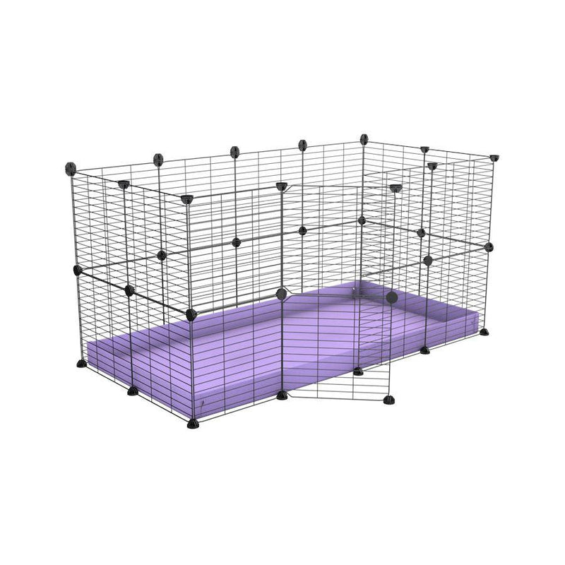 A 4x2 C&C rabbit cage with safe small meshing baby bars grids and purple coroplast by kavee UK