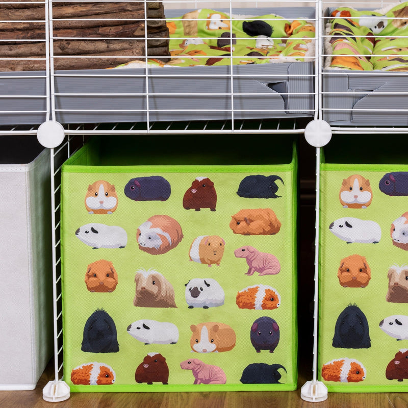green storage box for C&C cages with guinea pig pattern by kavee
