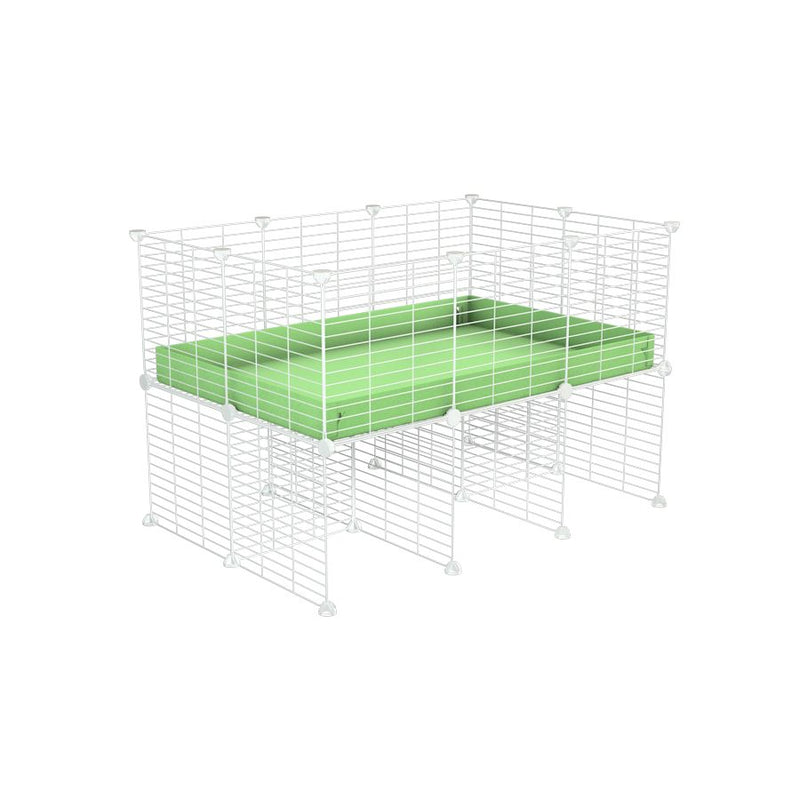 a 3x2 CC cage for guinea pigs with a stand green pastel pistachio correx and 9x9 white grids sold in Uk by kavee