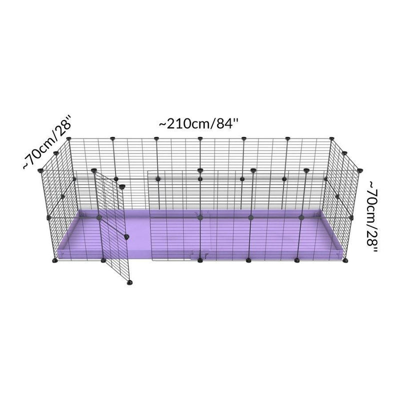 Dimensions of A 6x2 C and C rabbit cage with safe small size hole baby grids and purple coroplast by kavee UK