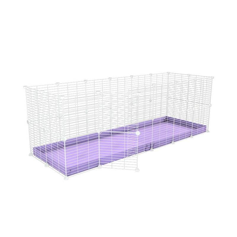 A 6x2 C and C rabbit cage with safe baby proof white CC grids purple coroplast by kavee UK