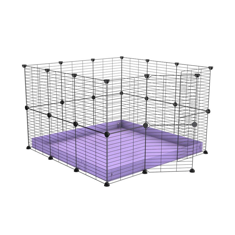 A 3x3 C and C rabbit cage with safe small size hole baby grids and purple coroplast by kavee UK