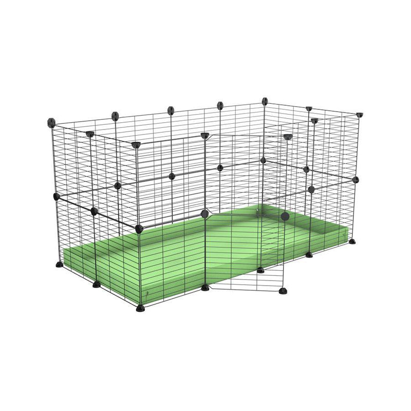 A 4x2 C&C rabbit cage with safe baby bars grids green pastel coroplast by kavee UK