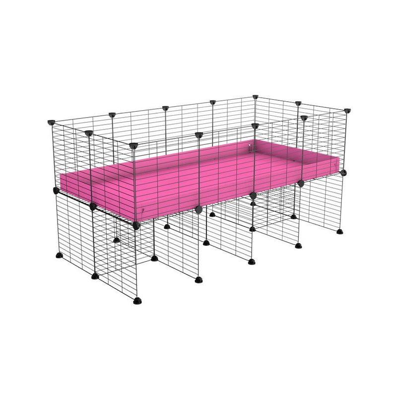 a 4x2 CC cage for guinea pigs with a stand pink correx and 9x9 grids sold in Uk by kavee