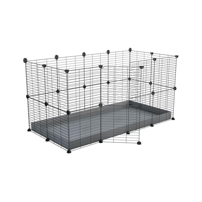 A 4x2 C&C rabbit cage with safe small meshing baby bars grids and grey coroplast by kavee UK