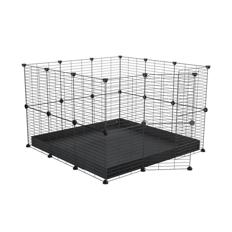 A 3x3 C and C rabbit cage with lid and safe small meshing grids black coroplast by kavee UK