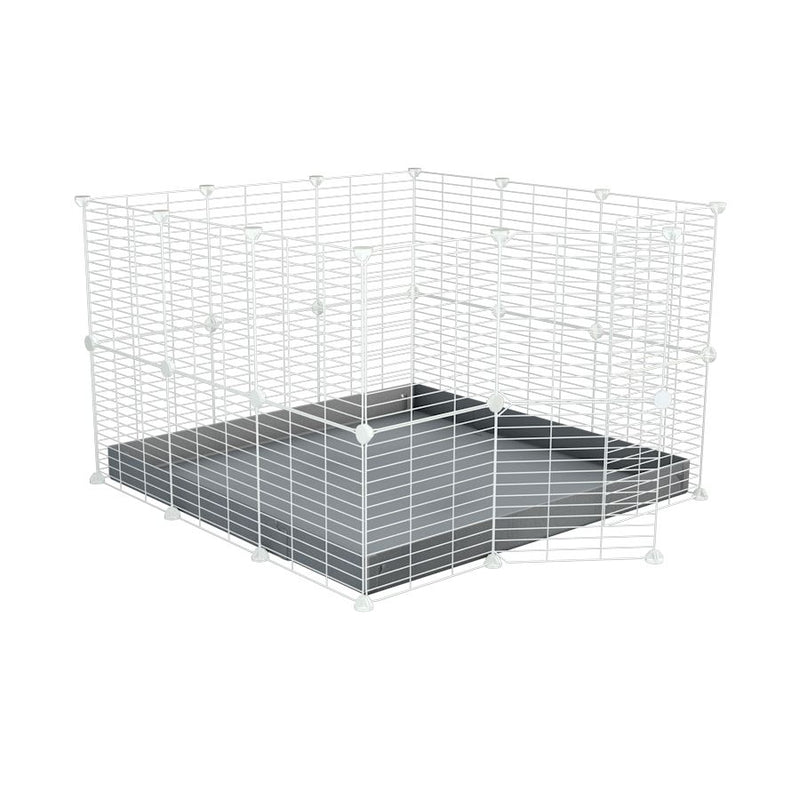 A 3x3 C and C rabbit cage with safe baby proof white grids grey coroplast by kavee UK