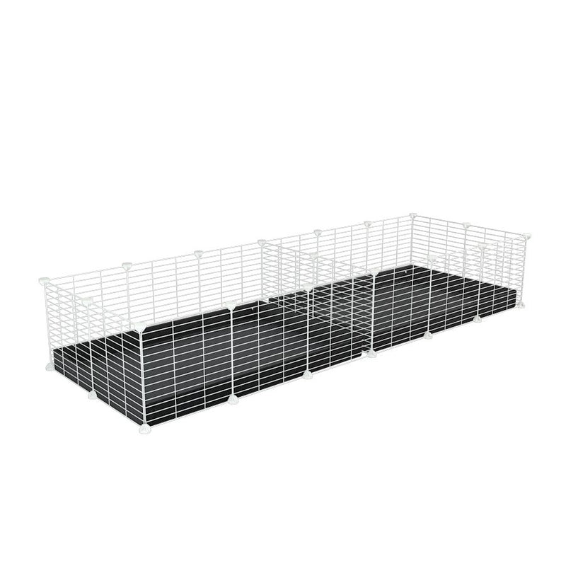 A 6x2 white C&C cage with divider for guinea pig fighting or quarantine with black coroplast from brand kavee
