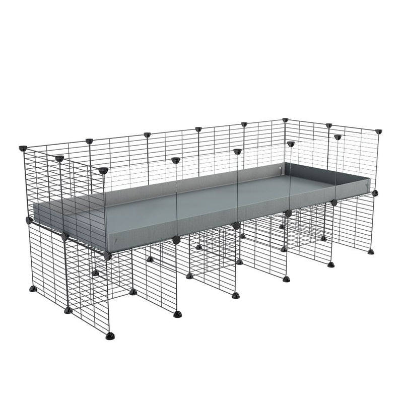 a 5x2 CC cage with clear transparent plexiglass acrylic panels  for guinea pigs with a stand grey correx and grids sold in UK by kavee