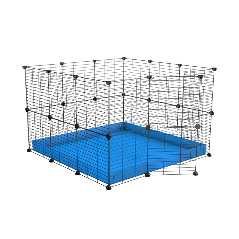 A 3x3 C and C rabbit cage with safe small meshing baby bars grids and blue coroplast by kavee UK