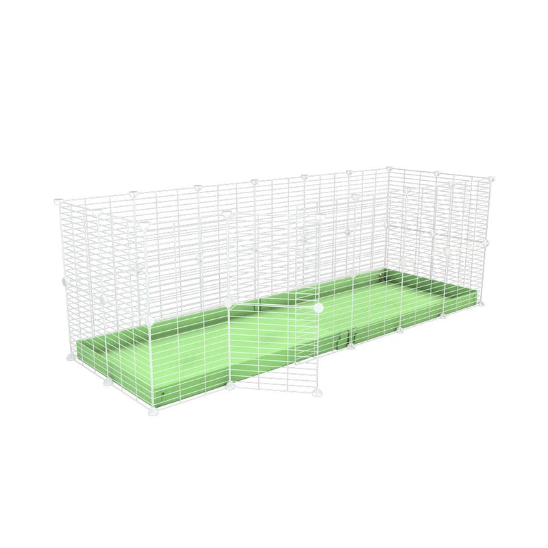 A 6x2 C and C rabbit cage with safe baby proof white CC grids green pastel coroplast by kavee UK
