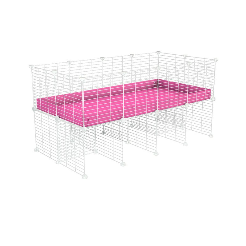 a 4x2 CC cage for guinea pigs with a stand pink correx and 9x9 white grids sold in Uk by kavee