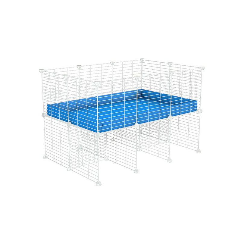 a 3x2 CC cage for guinea pigs with a stand blue correx and 9x9 white C&C grids sold in Uk by kavee