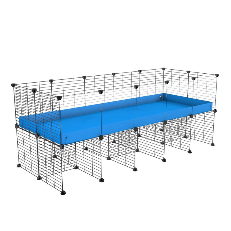 a 5x2 CC cage with clear transparent plexiglass acrylic panels  for guinea pigs with a stand blue correx and grids sold in UK by kavee