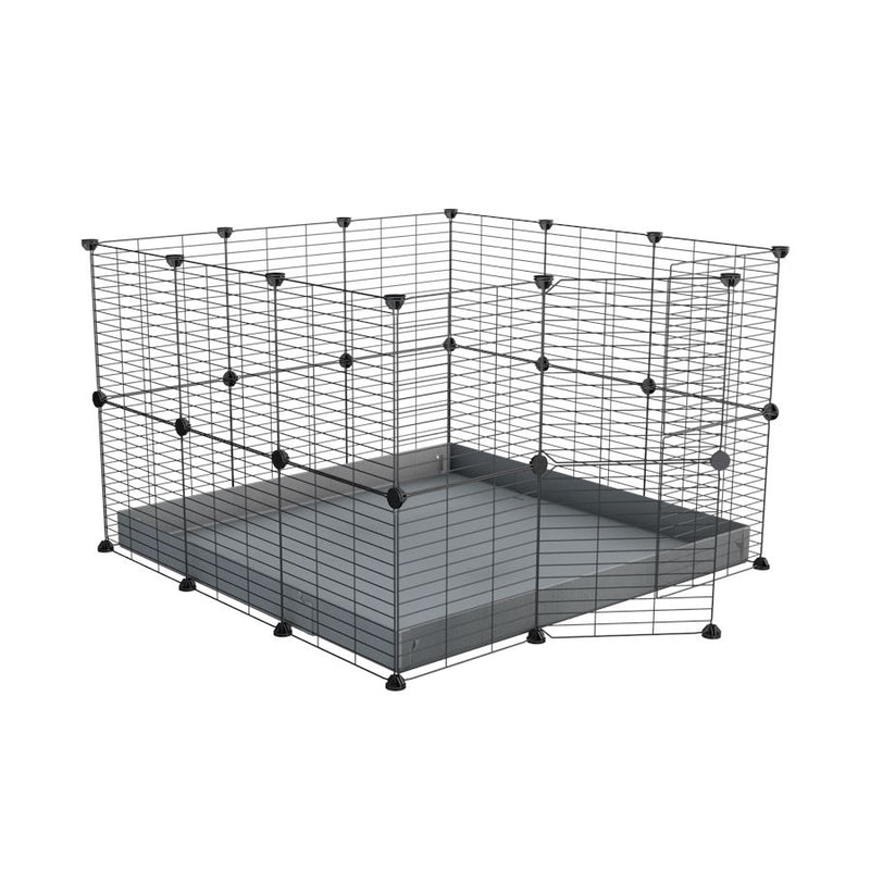 A 3x3 C and C rabbit cage with safe small size baby grids and grey coroplast by kavee UK