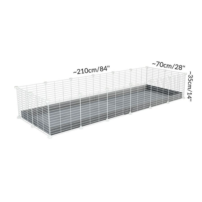Dimensions of A 2x6 C and C cage for guinea pigs with grey coroplast a lid and small hole white C and C grids from brand kavee