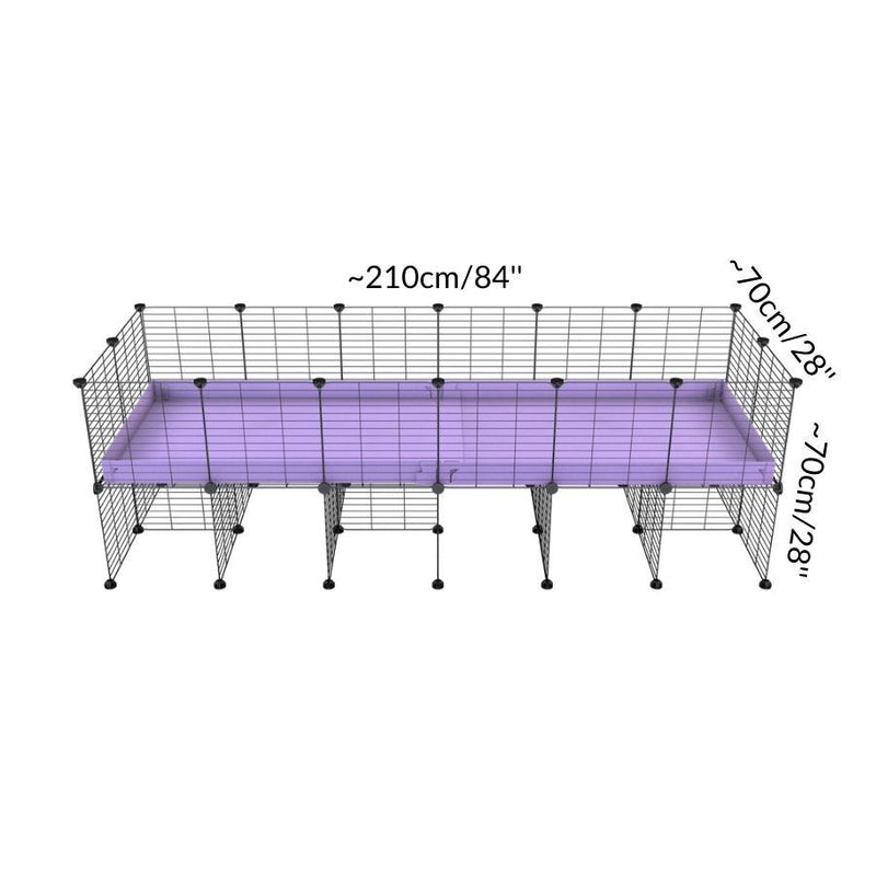 Size of a 6x2 CC cage for guinea pigs with a stand purple lilac pastel correx and 9x9 grids sold in Uk by kavee
