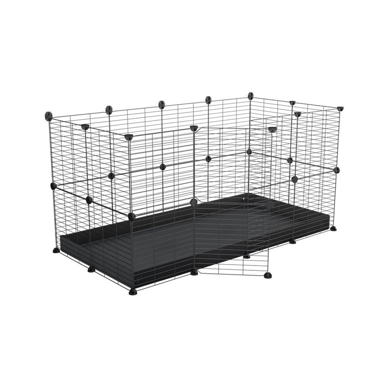 A 4x2 C&C rabbit cage with safe small meshing baby bars grids and black coroplast by kavee UK
