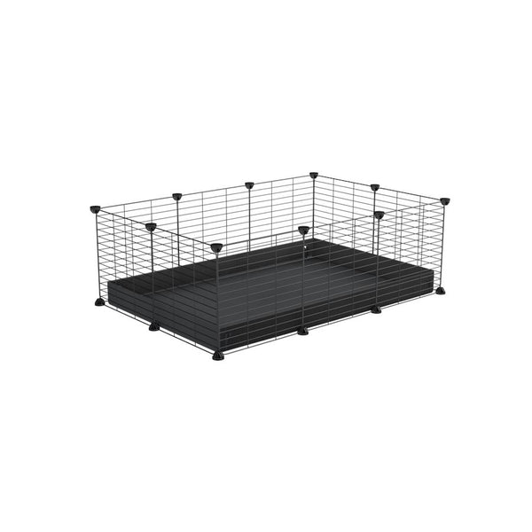 A cheap 3x2 C&C cage for guinea pig with black coroplast and baby grids from brand kavee