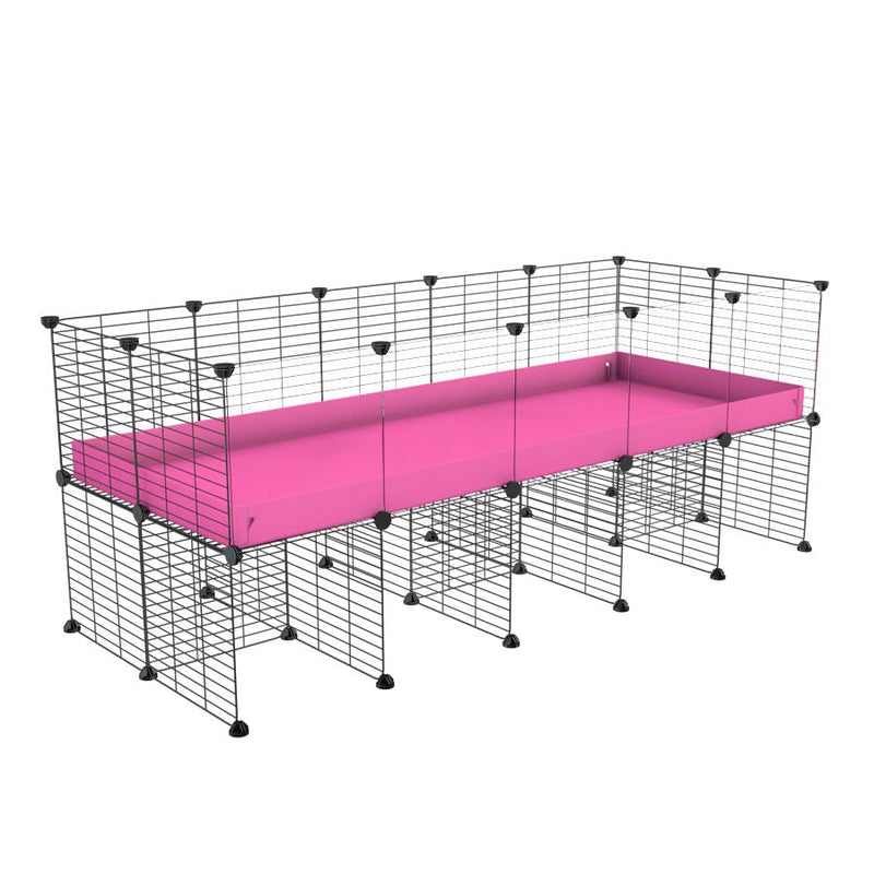 a 5x2 CC cage with clear transparent plexiglass acrylic panels  for guinea pigs with a stand pink correx and grids sold in UK by kavee