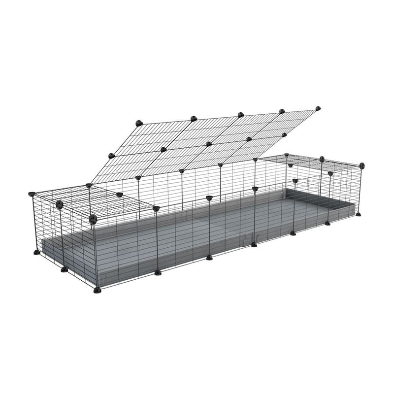 A 2x6 C and C cage for guinea pigs with grey coroplast a lid and small hole grids from brand kavee