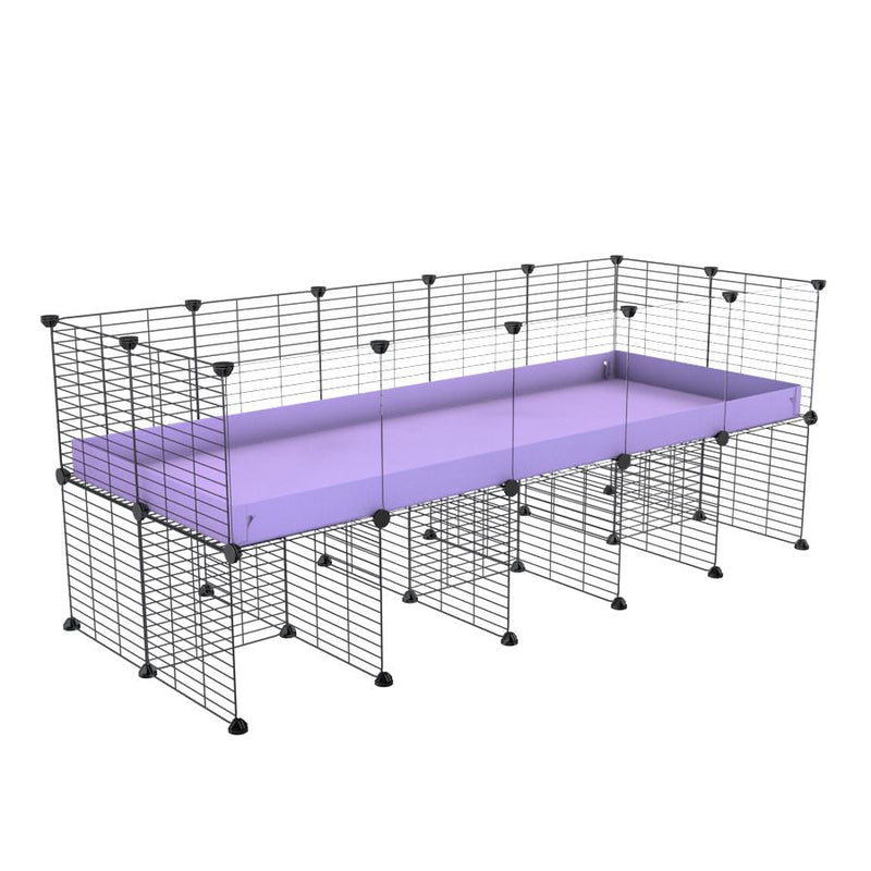 a 5x2 CC cage with clear transparent plexiglass acrylic panels  for guinea pigs with a stand purple lilac pastel correx and grids sold in UK by kavee