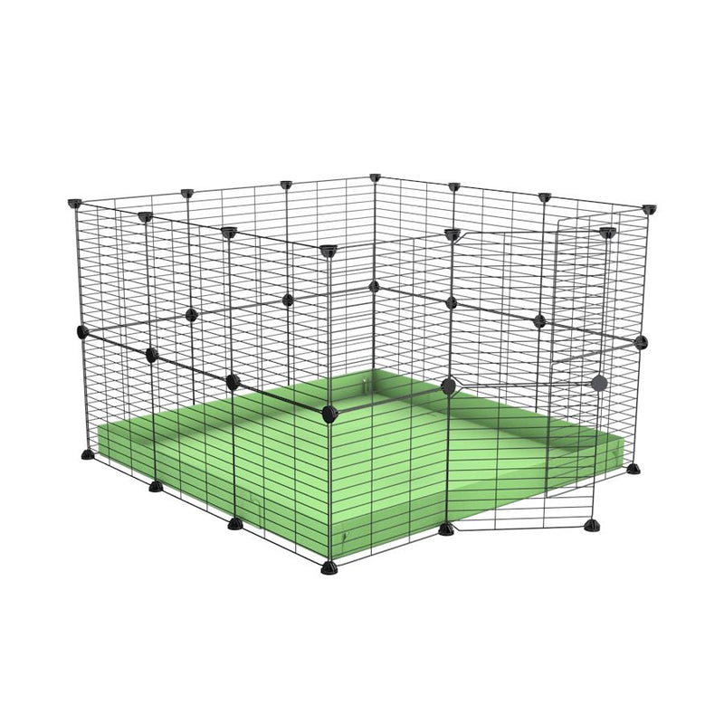 A 3x3 C and C rabbit cage with safe small mesh grids and green pistachio coroplast by kavee UK