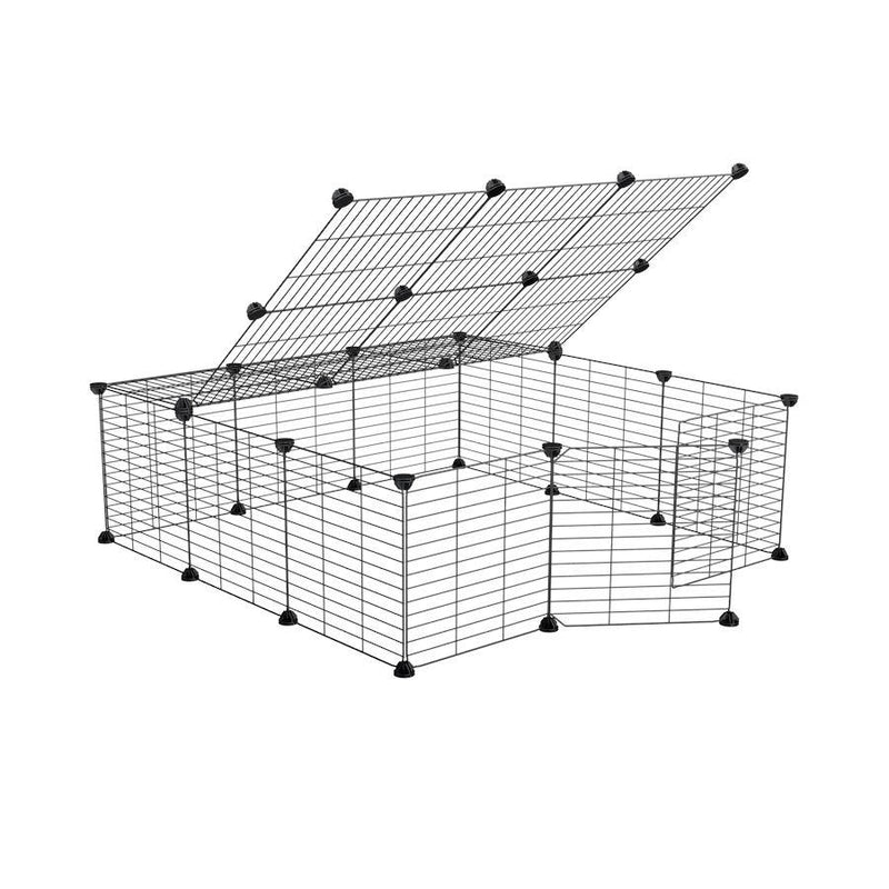 a 3x3 outdoor modular playpen with lid and baby C and C grids for guinea pigs or Rabbits by brand kavee 