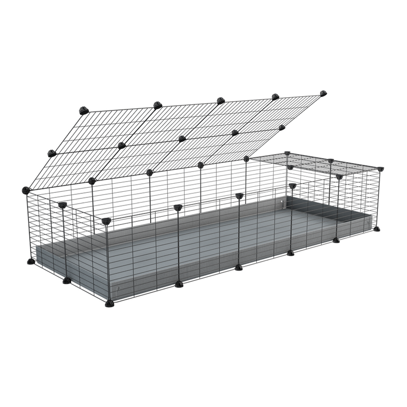 A 2x5 C and C cage for guinea pigs with grey coroplast a lid and small hole grids from brand kavee