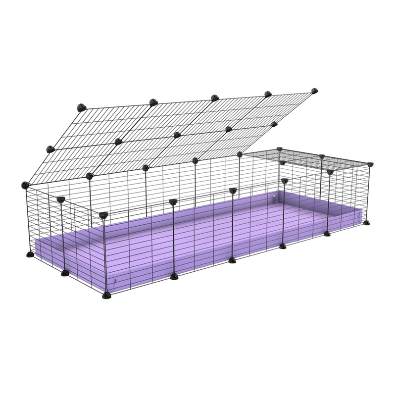 A 2x5 C and C cage for guinea pigs with purple lilac pastel coroplast a lid and small hole grids from brand kavee