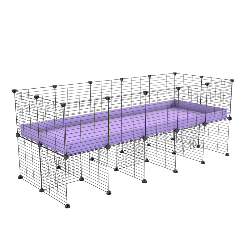 a 5x2 CC cage for guinea pigs with a stand purple lilac pastel correx and small hole size grids sold in Uk by kavee