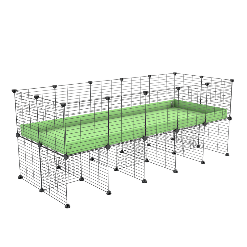 a 5x2 CC cage for guinea pigs with a stand green pastel pistachio correx and small hole size grids sold in Uk by kavee