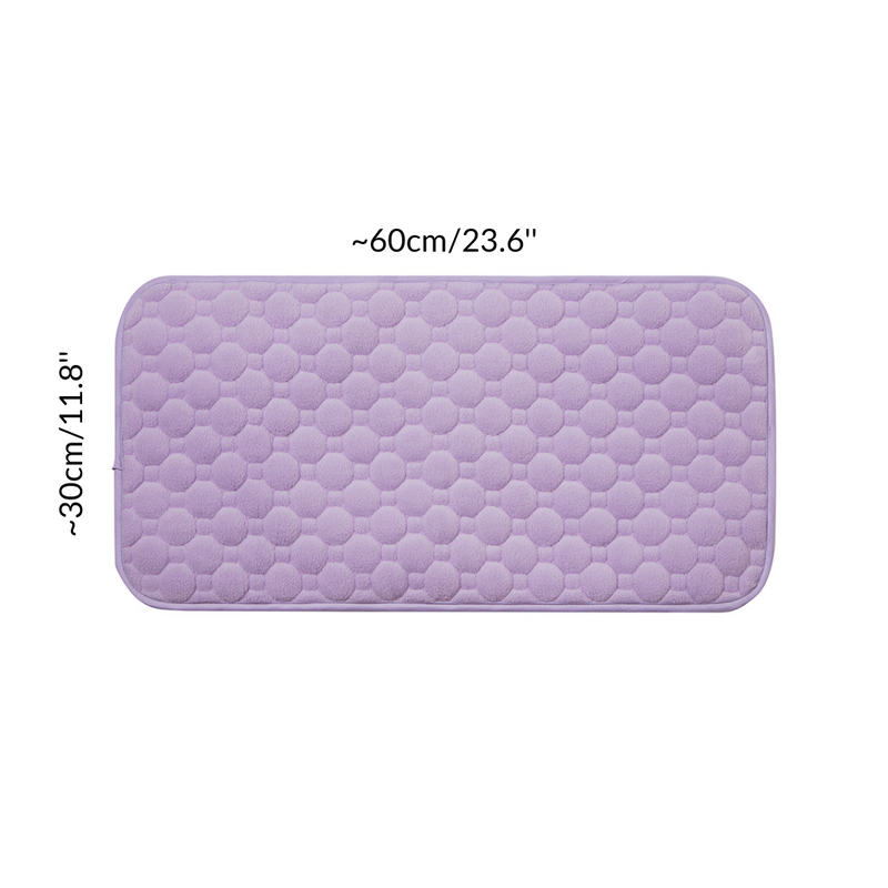 The dimensions of Kavee's waterproof lap pad are 60cm x 30cm or 23.6in x 11.8 in.