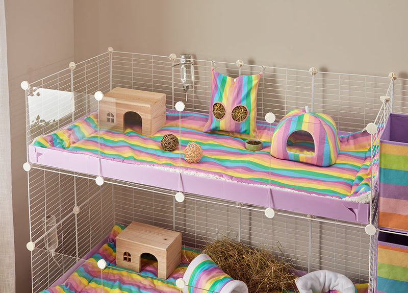 C&C cage with transparent panels in clear acrylic for guinea pigs kavee