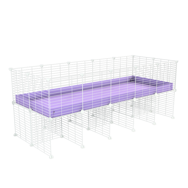 a 5x2 CC cage for guinea pigs with a stand purple lilac pastel correx and small hole size white CC grids sold in Uk by kavee
