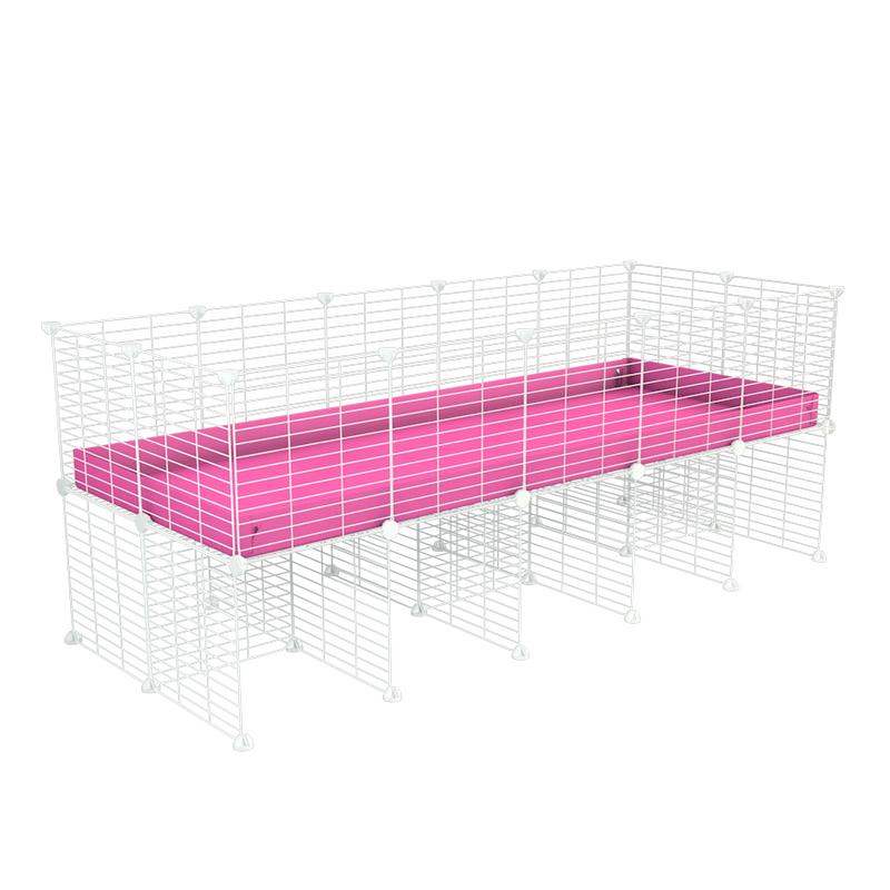 a 5x2 CC cage for guinea pigs with a stand pink correx and small hole size white grids sold in Uk by kavee