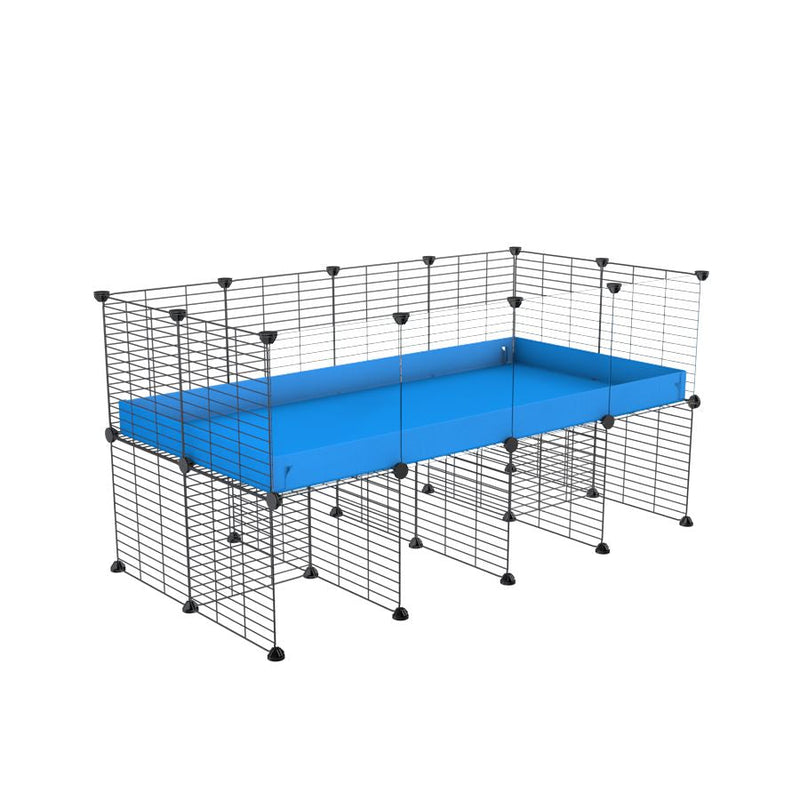 a 4x2 CC cage with clear transparent plexiglass acrylic panels  for guinea pigs with a stand blue correx and grids sold in UK by kavee