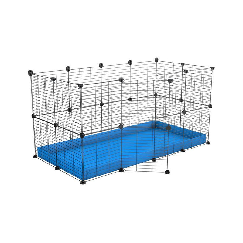 A 4x2 C&C rabbit cage with safe small meshing baby bars grids and blue coroplast by kavee UK