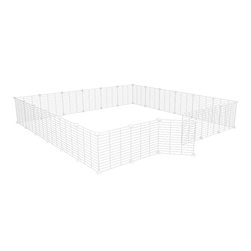 a 6x6 outdoor modular playpen with small hole safe C&C white grids for guinea pigs or Rabbits by brand kavee 