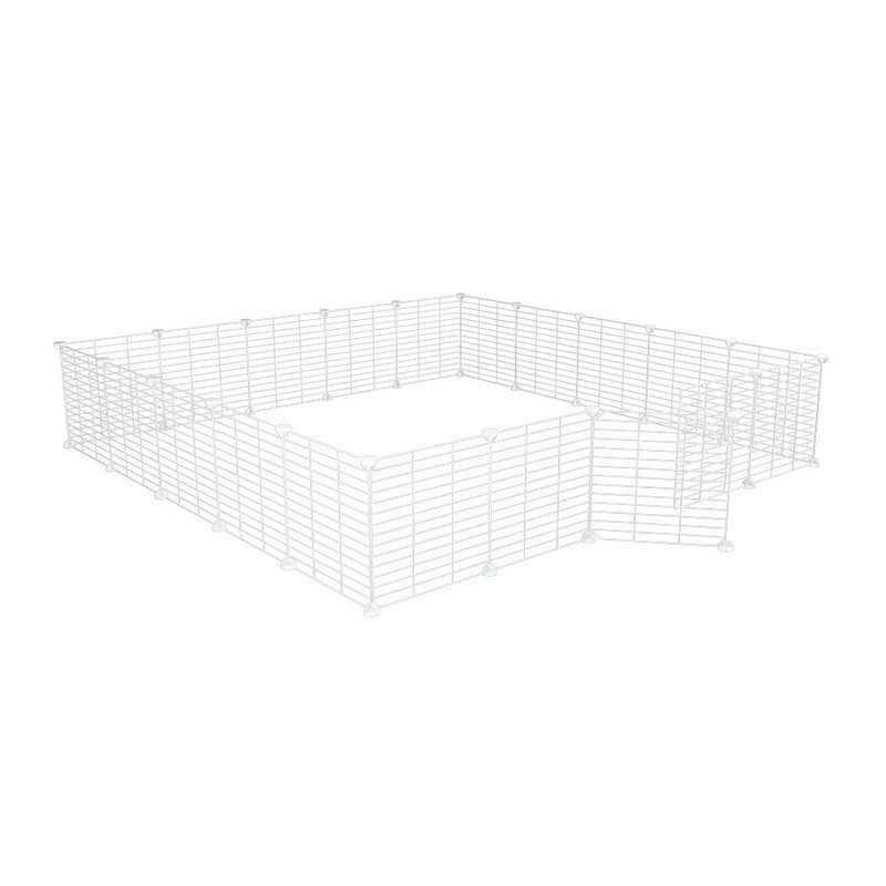 a 5x5 outdoor modular playpen with small hole safe C&C white grids for guinea pigs or Rabbits by brand kavee 