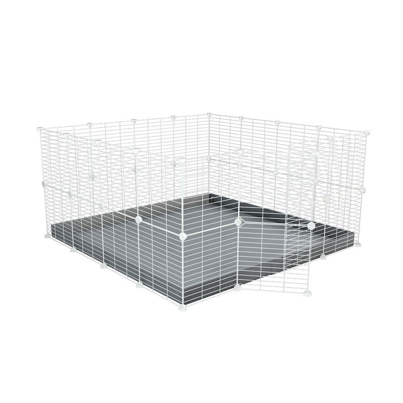 A 4x4 C&C rabbit cage with safe baby bars white C and C grids grey coroplast by kavee UK