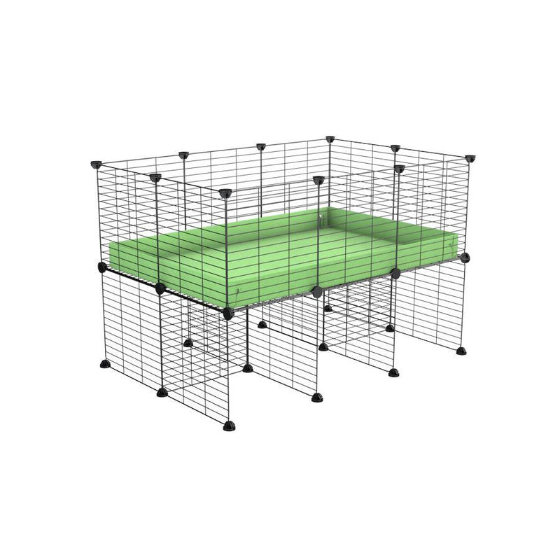 a 3x2 CC cage for guinea pigs with a stand green pastel pistachio correx and 9x9 grids sold in Uk by kavee