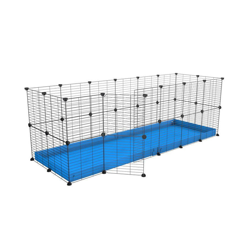 A 6x2 C and C rabbit cage with safe small size hole baby grids and blue coroplast by kavee UK