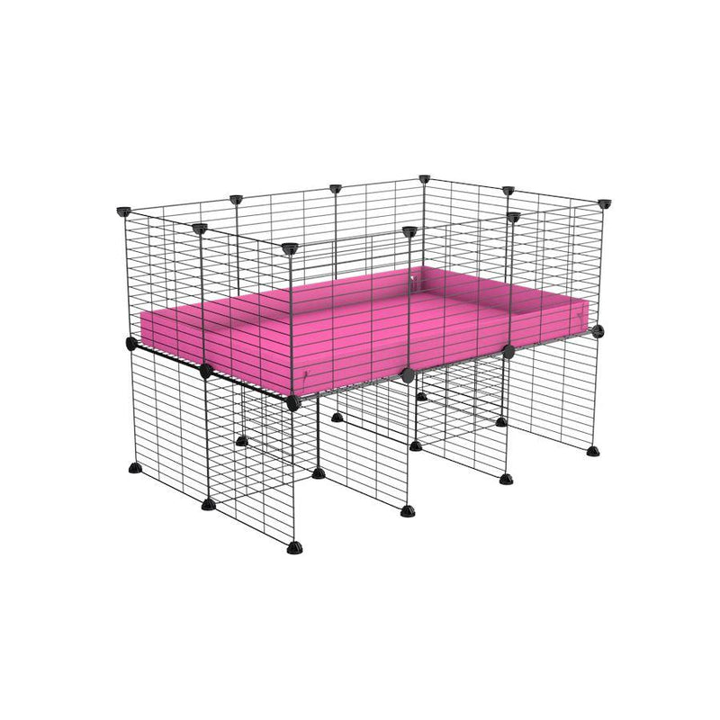a 3x2 CC cage for guinea pigs with a stand pink correx and 9x9 grids sold in Uk by kavee