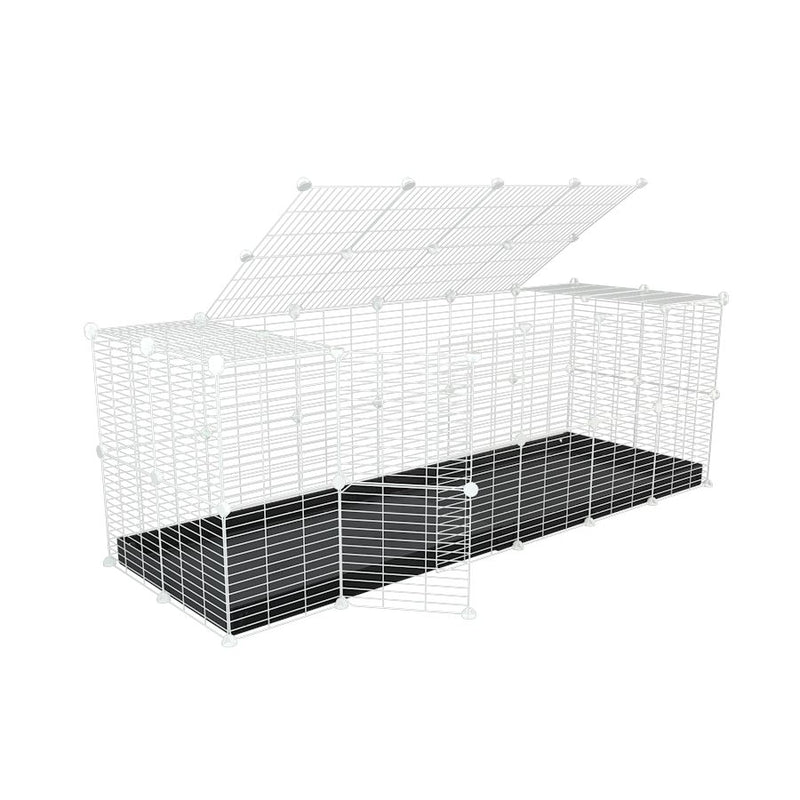 A 6x2 C and C rabbit cage with a top and safe small size baby proof white C and C grids and black coroplast by kavee UK
